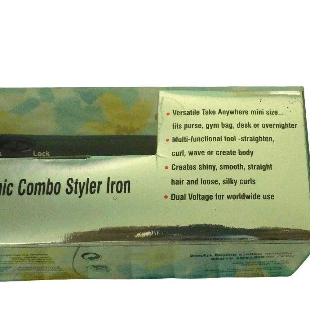 NEW Ion Straight‎ N' Spiral Mini Ceramic Combo Styler with travel pouch